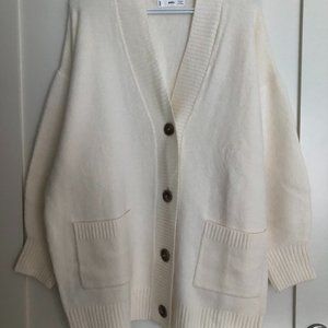 Oversized Ivory Cardigan - Mango